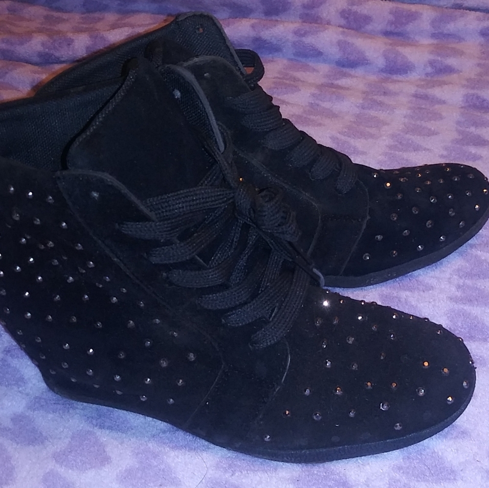 Suede Wedge Ankle Boots